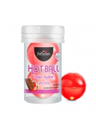 Лубрикант на масляной основе Hot Ball Beija Muito с ароматом шоколада и клубники (2 шарика по 3 гр.) - HotFlowers - купить с доставкой в Великом Новгороде