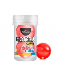 Лубрикант на масляной основе Hot Ball Plus с охлаждающе-разогревающим эффектом (2 шарика по 3 гр.) - HotFlowers - купить с доставкой в Великом Новгороде