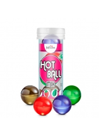 Ароматизированный лубрикант Hot Ball Mix на масляной основе (4 шарика по 3 гр.) - HotFlowers - купить с доставкой в Великом Новгороде