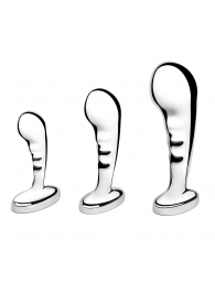 Набор из 3 стальных стимуляторов простаты Stainless Steel P-spot Training Set - b-Vibe - в Великом Новгороде купить с доставкой