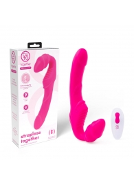 Розовый безремневой страпон на радиоуправлении Strapless Together - 22 см. - Together Toy - купить с доставкой в Великом Новгороде