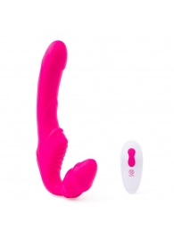 Розовый безремневой страпон на радиоуправлении Strapless Together - 22 см. - Together Toy - купить с доставкой в Великом Новгороде