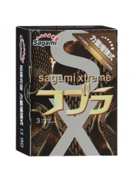 Суженные к основанию презервативы Sagami Xtreme COBRA - 3 шт. - Sagami - купить с доставкой в Великом Новгороде