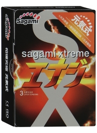 Презервативы Sagami Xtreme ENERGY с ароматом энергетика - 3 шт. - Sagami - купить с доставкой в Великом Новгороде