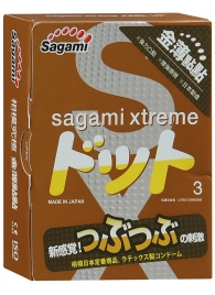 Презервативы Sagami Xtreme FEEL UP с точечной текстурой и линиями прилегания - 3 шт. - Sagami - купить с доставкой в Великом Новгороде