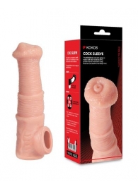 Телесная фантазийная насадка на член Cock Sleeve Size M - KOKOS - в Великом Новгороде купить с доставкой