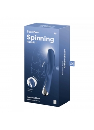 Синий вибратор-кролик с ротацией Spinning Rabbit 1 - 20 см. - Satisfyer купить в Великом Новгороде с доставкой в Orgasmix.ru Синий вибратор-кролик с ротацией Spinning Rabbit 1 - 20 см. - Satisfyer