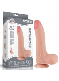 Телесный фаллоимитатор 8.5 Sliding Skin Dual Layer Dong - 22 см. - Lovetoy