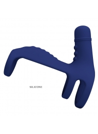 Синяя вибронасадка на пенис Vibrating Penis Sling - Baile - в Великом Новгороде купить с доставкой