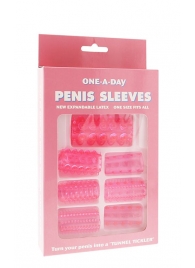 Набор из 7 розовых насадок на пенис ONE-A-DAY PENIS SLEEVES PINK - Seven Creations - в Великом Новгороде купить с доставкой