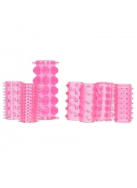 Набор из 7 розовых насадок на пенис ONE-A-DAY PENIS SLEEVES PINK - Seven Creations - в Великом Новгороде купить с доставкой