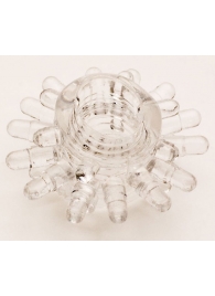 Прозрачное гелевое эрекционное кольцо с шипиками - Toyfa Basic - в Великом Новгороде купить с доставкой