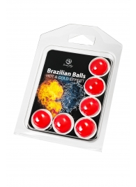 Набор из 6 шариков с массажным маслом Brazilian Balls с охлаждающим и разогревающим эффектом - Secret Play - купить с доставкой в Великом Новгороде