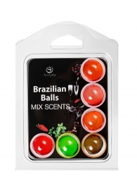 Набор из 6 шариков с ароматизированными массажными маслами Brazilian Balls - Secret Play - купить с доставкой в Великом Новгороде