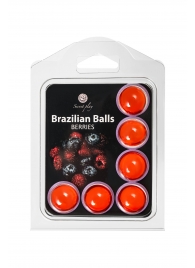 Набор из 6 шариков с массажным маслом Brazilian Balls с ароматом ягод - Secret Play - купить с доставкой в Великом Новгороде