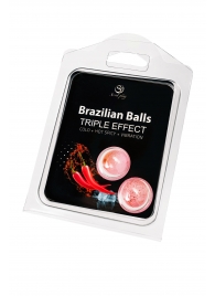 Набор из 2 шариков с массажным маслом Brazilian Balls с тройным эффектом - Secret Play - купить с доставкой в Великом Новгороде