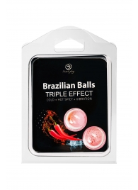 Набор из 2 шариков с массажным маслом Brazilian Balls с тройным эффектом - Secret Play - купить с доставкой в Великом Новгороде