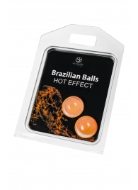 Набор из 2 шариков с массажным маслом Brazilian Balls с разогревающим эффектом - Secret Play - купить с доставкой в Великом Новгороде