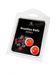 Набор из 2 шариков с массажным маслом Brazilian Balls с ароматом ягод - Secret Play - купить с доставкой в Великом Новгороде