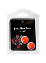 Набор из 2 шариков с массажным маслом Brazilian Balls с ароматом ягод - Secret Play - купить с доставкой в Великом Новгороде