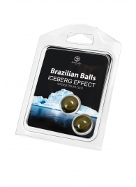 Набор из 2 шариков с массажным маслом Brazilian Balls с ледяным эффектом - Secret Play - купить с доставкой в Великом Новгороде