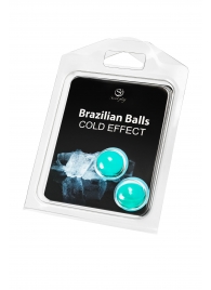 Набор из 2 шариков с массажным маслом Brazilian Balls с охлаждающим эффектом - Secret Play - купить с доставкой в Великом Новгороде