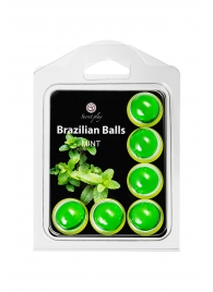 Набор из 6 шариков с массажным маслом Brazilian Balls с ароматом мяты - Secret Play - купить с доставкой в Великом Новгороде