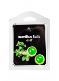 Набор из 2 шариков с массажным маслом Brazilian Balls с ароматом мяты - Secret Play - купить с доставкой в Великом Новгороде