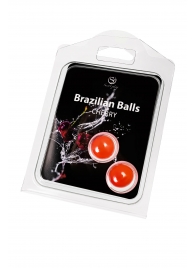 Набор из 2 шариков с массажным маслом Brazilian Balls с ароматом вишни - Secret Play - купить с доставкой в Великом Новгороде