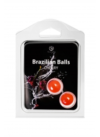 Набор из 2 шариков с массажным маслом Brazilian Balls с ароматом вишни - Secret Play - купить с доставкой в Великом Новгороде