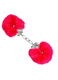 Красные меховые наручники Love с ключиками - Baile - купить с доставкой в Великом Новгороде