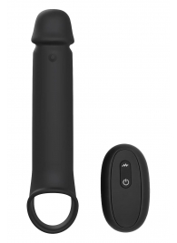 Черная насадка-удлинитель с вибрацией Vibrating Extender With Remote - Dream Toys - в Великом Новгороде купить с доставкой