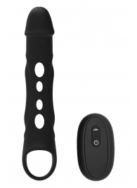 Черная насадка-удлинитель Vibrating Extender With Remote с вибрацией - Dream Toys - в Великом Новгороде купить с доставкой