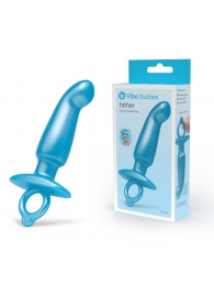 Голубая анальная пробка для массажа простаты Hither Silicone Prostate Plug - 14,3 см. - b-Vibe - в Великом Новгороде купить с доставкой