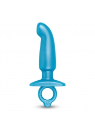 Голубая анальная пробка для массажа простаты Hither Silicone Prostate Plug - 14,3 см. - b-Vibe - в Великом Новгороде купить с доставкой