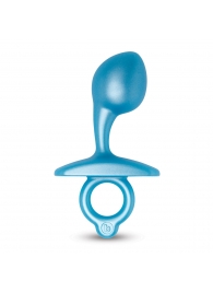 Голубая анальная пробка для массажа простаты Bulb Silicone Prostate Plug - 10,7 см. - b-Vibe - в Великом Новгороде купить с доставкой