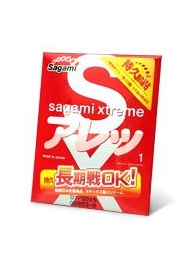 Утолщенный презерватив Sagami Xtreme FEEL LONG с точками - 1 шт. - Sagami - купить с доставкой в Великом Новгороде