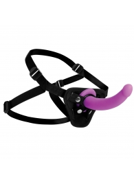 Лиловый поясной страпон Navigator Silicone G-Spot Dildo with Harness - 17,8 см. - XR Brands - купить с доставкой в Великом Новгороде