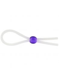 Прозрачное лассо с фиолетовой бусиной SILICONE COCK RING WITH BEAD LAVENDER - NMC - в Великом Новгороде купить с доставкой