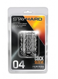 Прозрачная насадка с бороздками STAY HARD COCK SLEEVE 04 CLEAR - Blush Novelties - в Великом Новгороде купить с доставкой