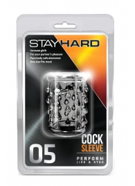 Прозрачная насадка с капельками STAY HARD COCK SLEEVE 05 CLEAR - Blush Novelties - в Великом Новгороде купить с доставкой