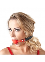 Силиконовый кляп-шар на чёрных ремешках Red Gag silicone - Orion - купить с доставкой в Великом Новгороде