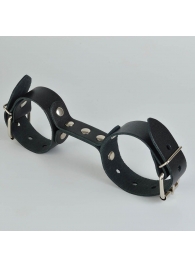 Черные кожаные наручники-фиксатор - Sitabella - купить с доставкой в Великом Новгороде
