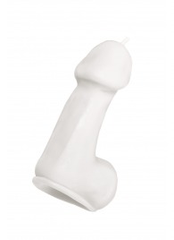 Белая свеча в форме пениса - 47 гр. - Pecado - купить с доставкой в Великом Новгороде