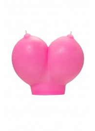 Розовая свеча «Сиськи» - 150 гр. - Pecado - купить с доставкой в Великом Новгороде