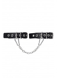 Черные оковы из одного ремешка с люверсами - Pecado - купить с доставкой в Великом Новгороде