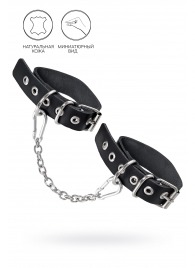 Черные оковы из одного ремешка с люверсами - Pecado - купить с доставкой в Великом Новгороде