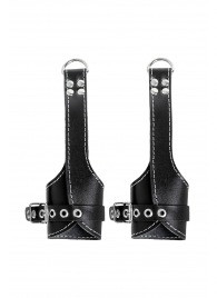 Черные подвесы с белой строчкой - Pecado - купить с доставкой в Великом Новгороде