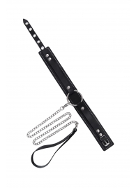 Кожаный ошейник-чокер с поводком - Pecado - купить с доставкой в Великом Новгороде