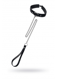 Кожаный ошейник-чокер с поводком - Pecado - купить с доставкой в Великом Новгороде
